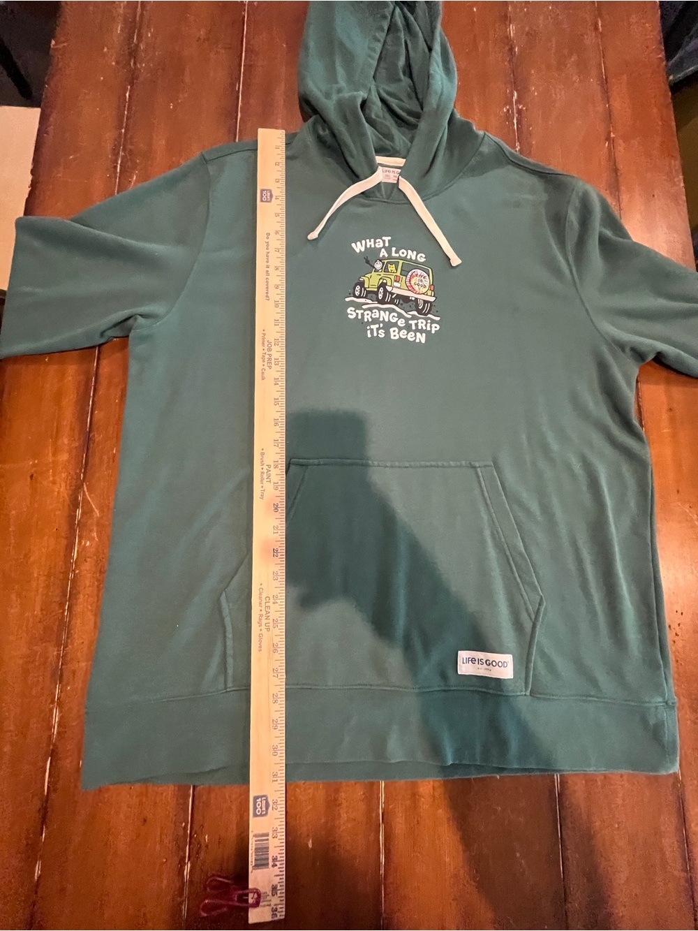 Life Is Good Green Pullover Hoodie with Graphic - Picture 5 of 7